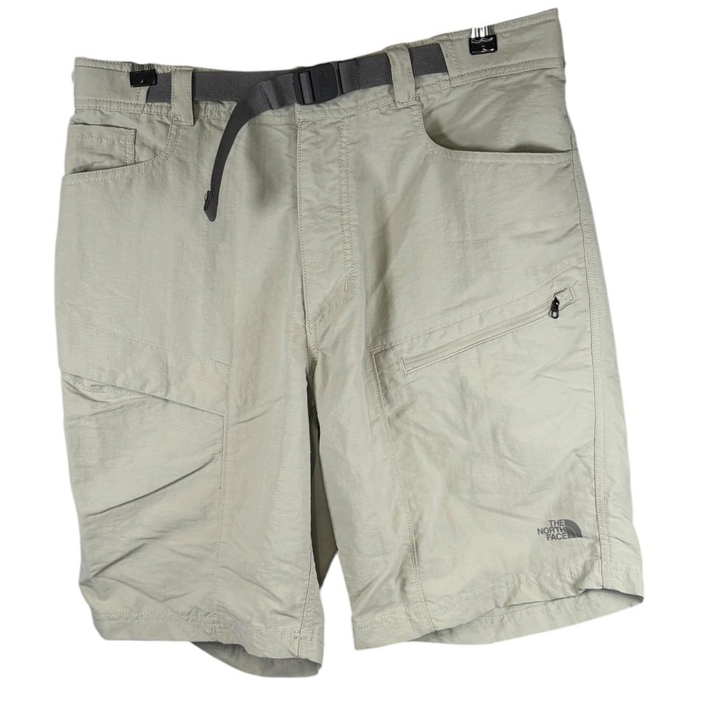The North Face‎ Mens Horizon Cargo Shorts Khaki Tan Nylon Hiking Belted